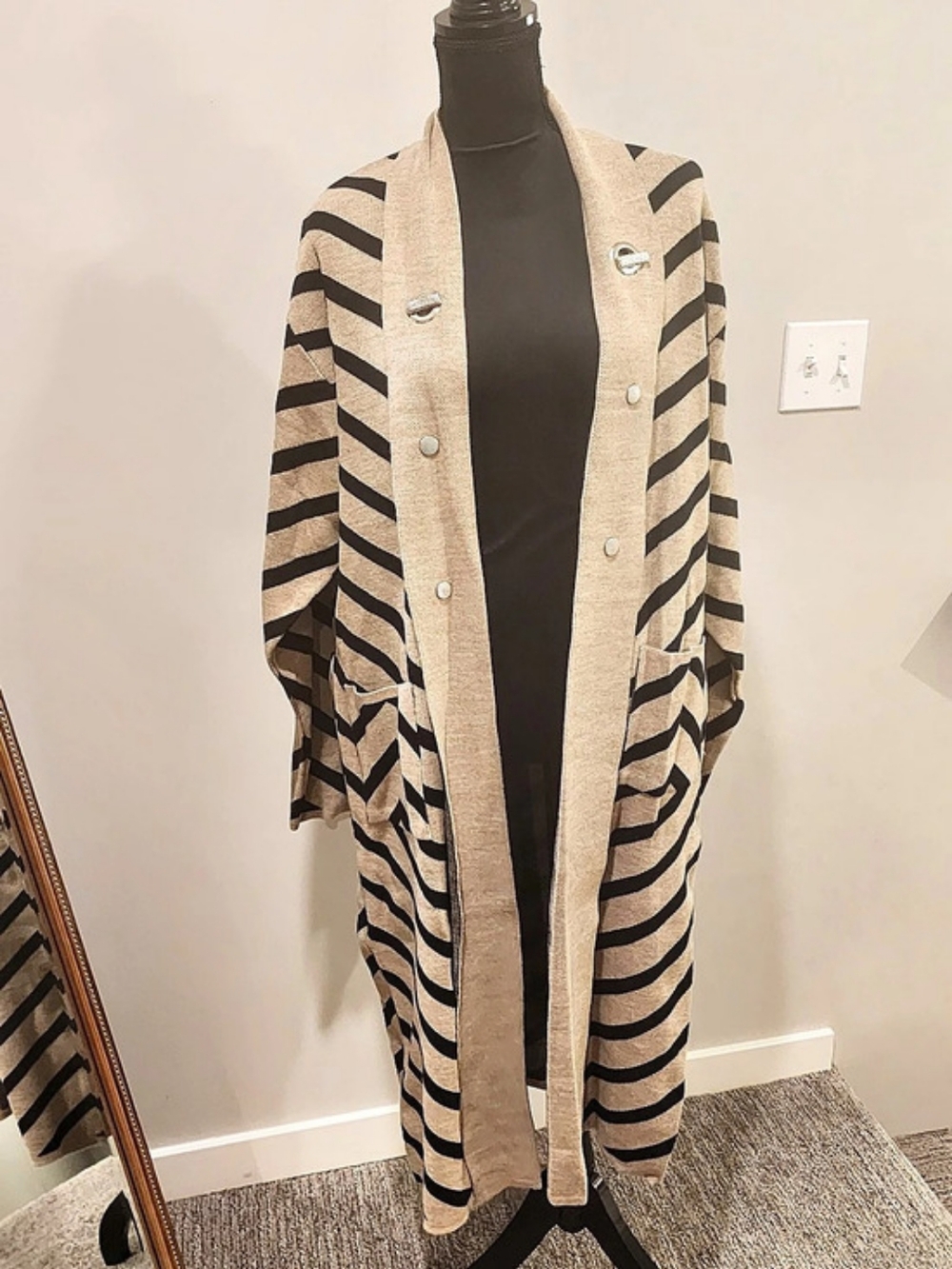 Women's Animal Print Cardigan in Brown & Black